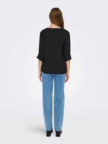 ONLY Solid colored 3/4 sleeved top -Black - 15226911
