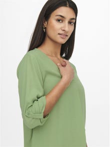 ONLY Solid colored 3/4 sleeved top -Basil - 15226911
