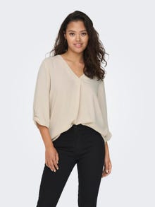 ONLY Couleur unie Top manches 3/4 -Sandshell - 15226911