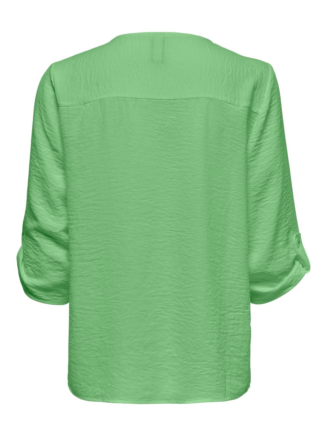 ONLY Solid colored 3/4 sleeved top -Absinthe Green - 15226911
