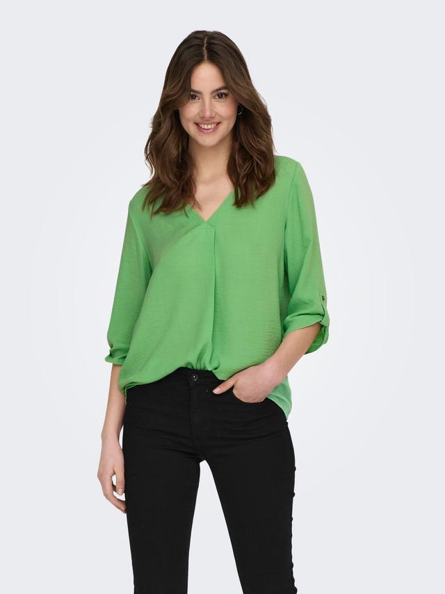 ONLY Solid colored 3/4 sleeved top - 15226911