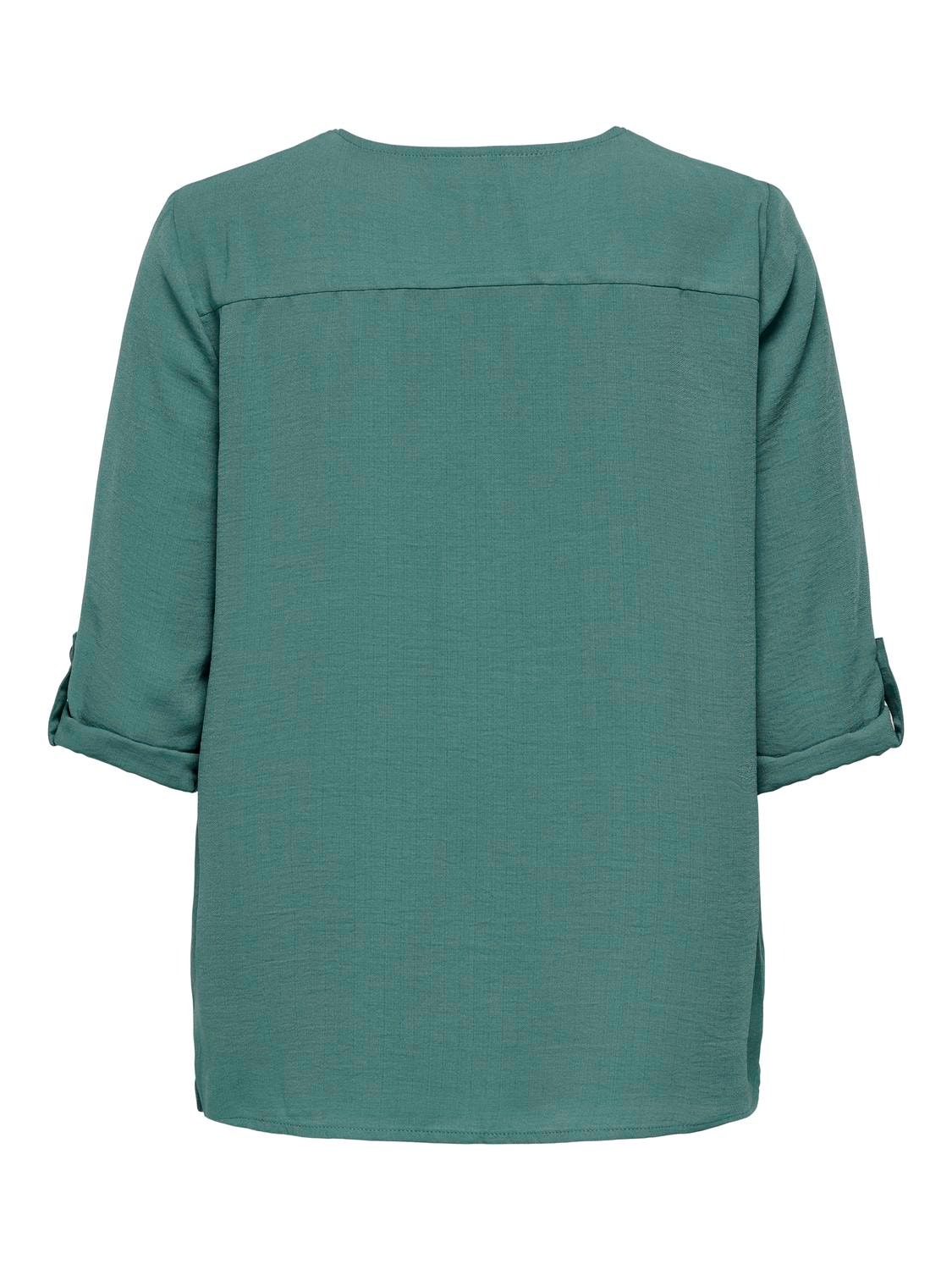 ONLY Solid colored 3/4 sleeved top -North Atlantic - 15226911