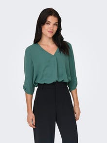 ONLY Solid colored 3/4 sleeved top -North Atlantic - 15226911