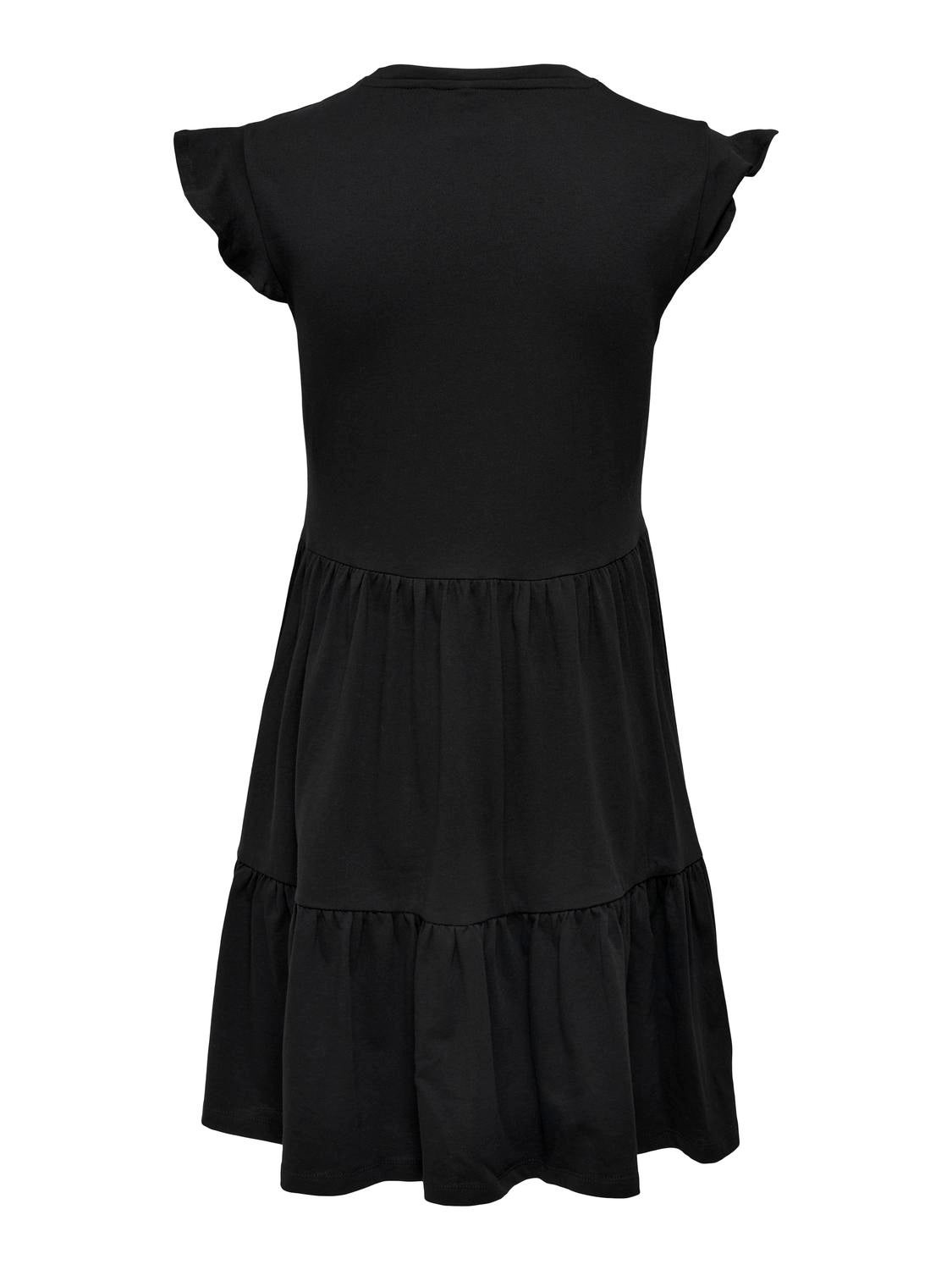 ONLY ONLMAY LIFE CAP SLEEVES FRILL DRESS - Jersey dress - black 