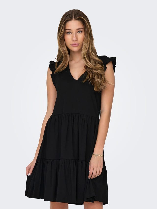 ONLY Mini kjole med flÃ¦se - 15226992