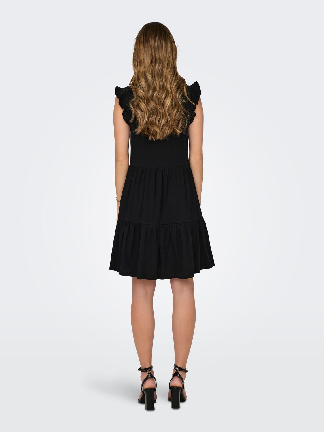 ONLY Regular Fit Round Neck Short dress -Black - 15226992