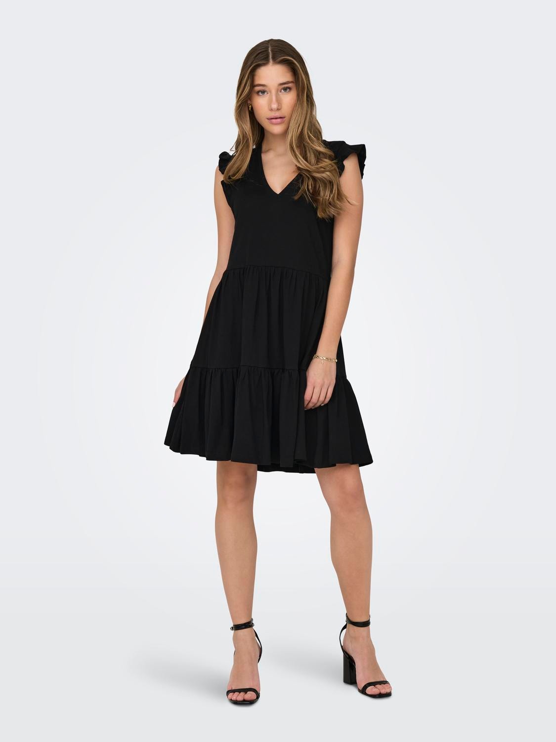 ONLY Regular Fit Round Neck Short dress -Black - 15226992