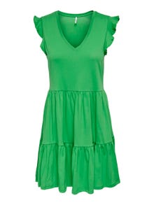 ONLY Regular Fit Round Neck Short dress -Kelly Green - 15226992