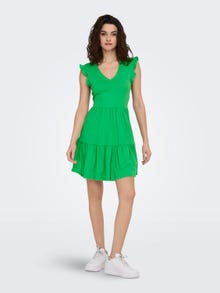 ONLY Regular Fit Round Neck Short dress -Kelly Green - 15226992