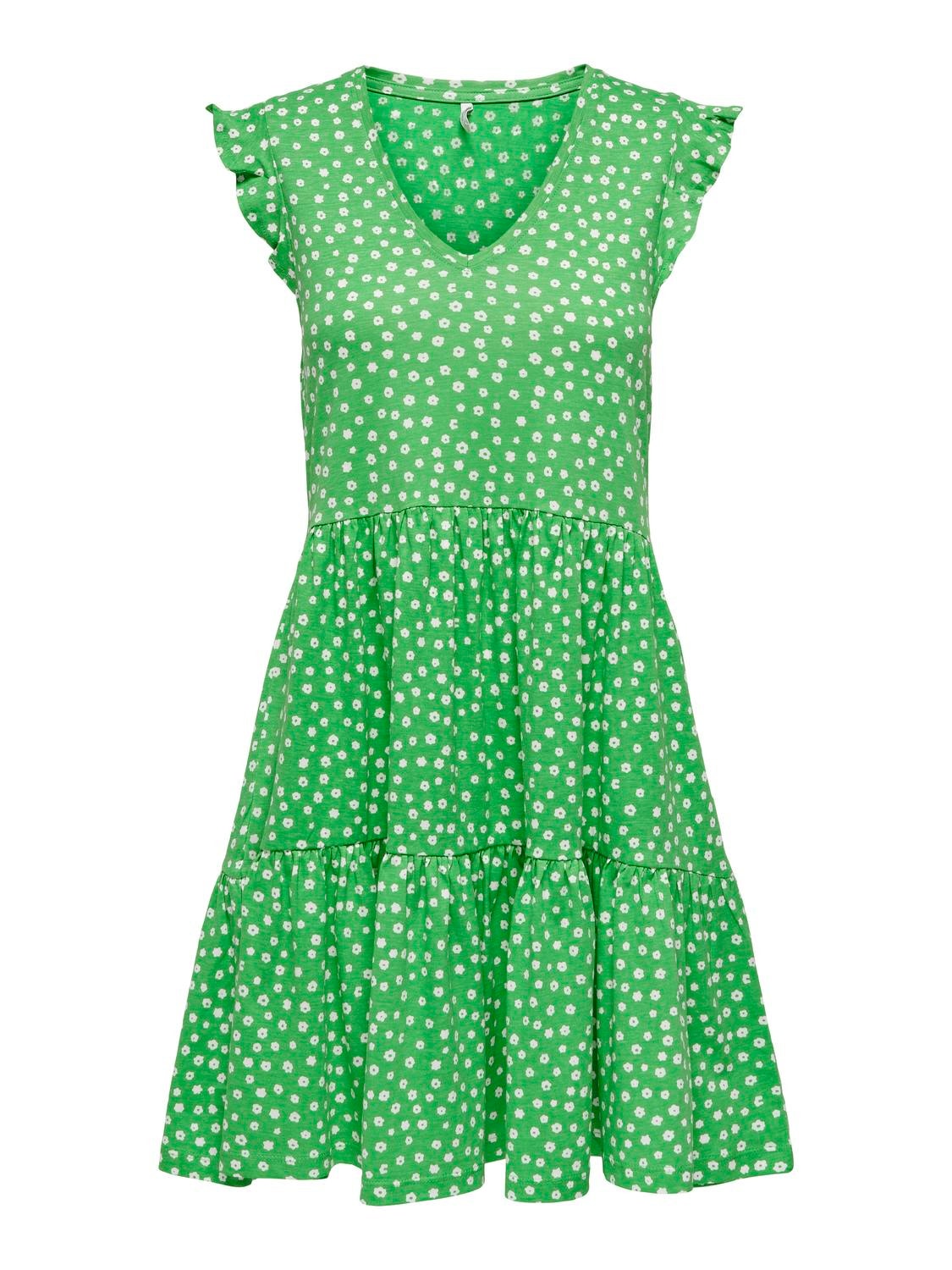 ONLY Mini dress with frills -Kelly Green - 15226992
