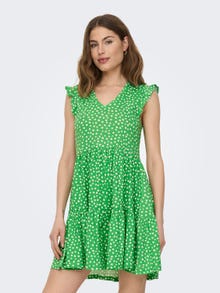 ONLY Mini kjole med flæse -Kelly Green - 15226992