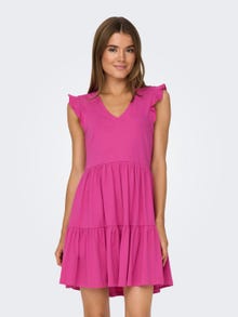 ONLY Mini kjole med flæse -Raspberry Rose - 15226992