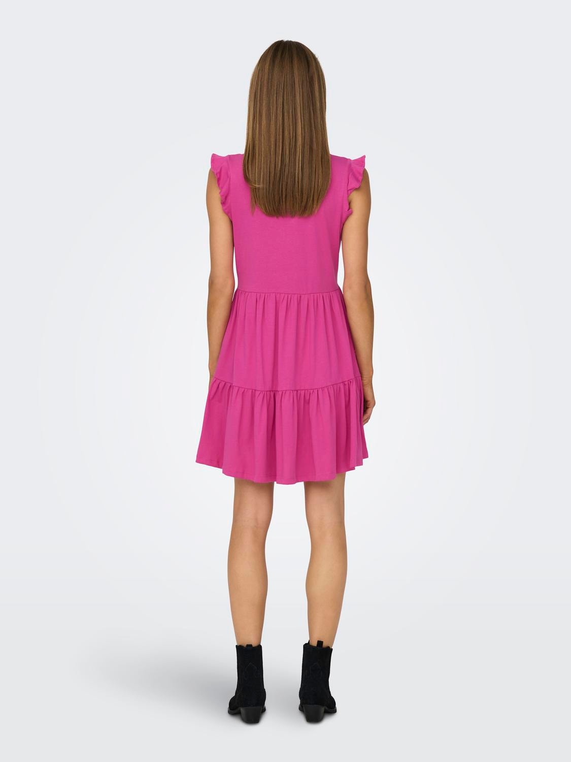 ONLY Regular fit O-hals Korte jurk -Raspberry Rose - 15226992