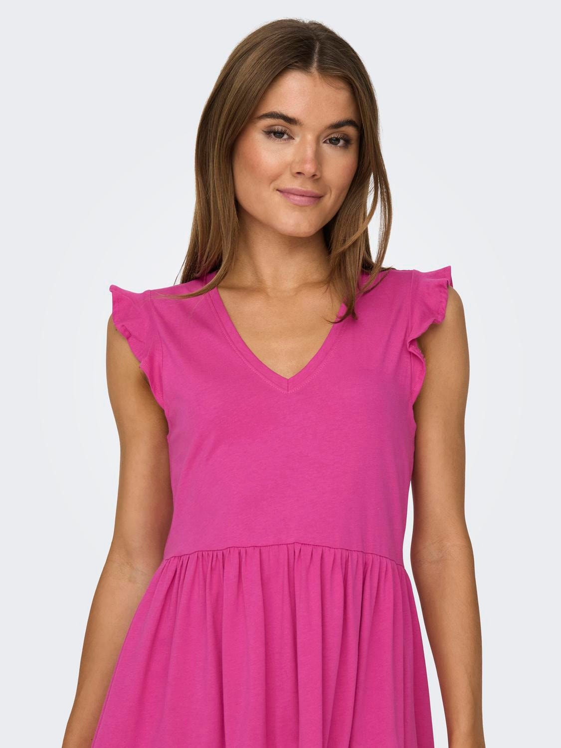 ONLY Regular fit O-hals Korte jurk -Raspberry Rose - 15226992