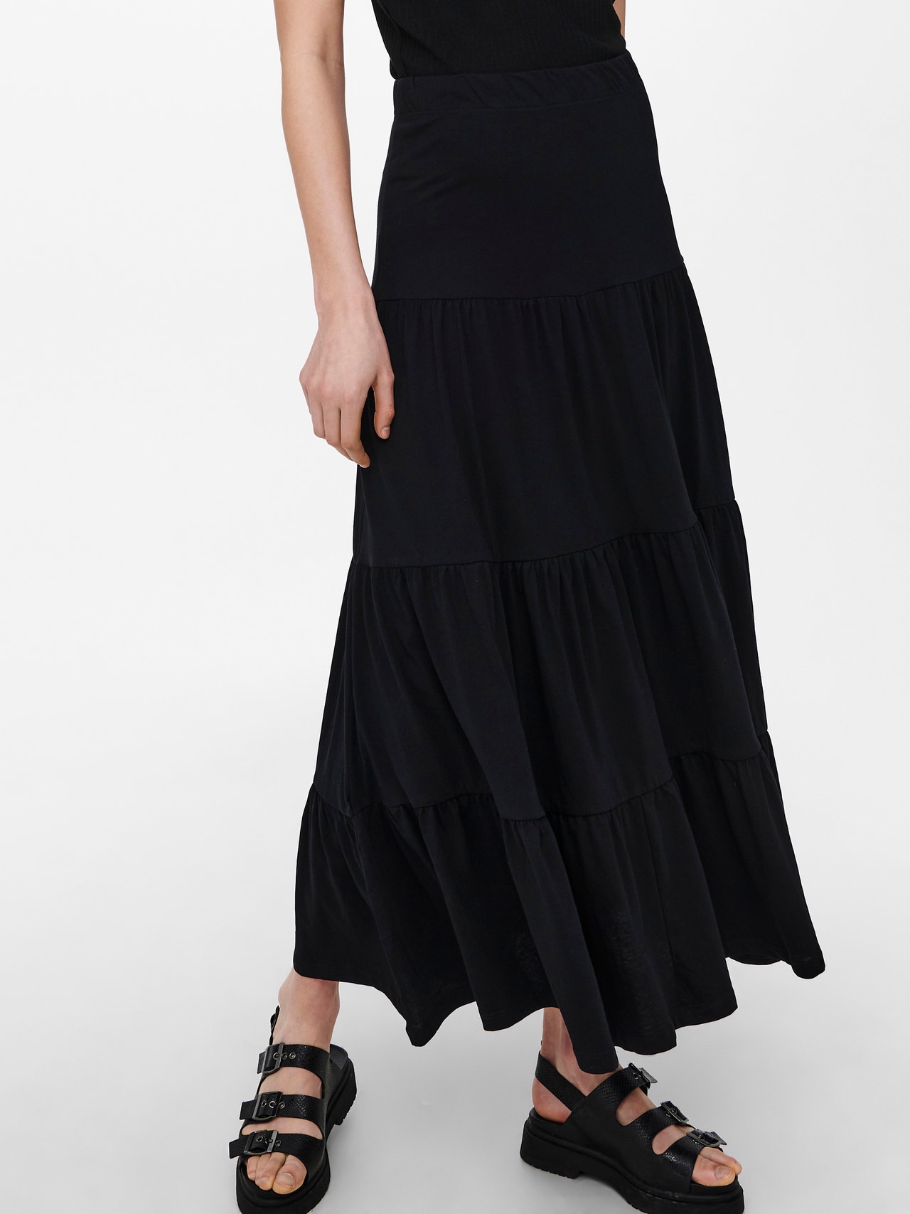 ONLY Frill Maxi skirt -Black - 15226994