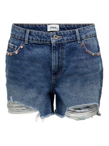 ONLY ONLsky life reg stud Denim shorts -Medium Blue Denim - 15226997