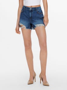 ONLY Straight Fit Mid waist Destroyed hems Jeans -Medium Blue Denim - 15226997