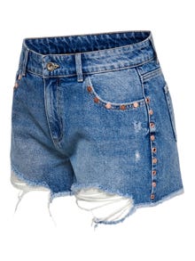ONLY ONLsky vie reg clou Shorts en jean -Medium Blue Denim - 15226997
