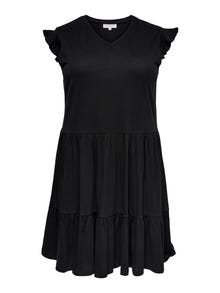 ONLY Curvy frill Dress -Black - 15227182