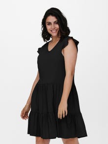 ONLY Regular Fit V-Neck Short dress -Black - 15227182