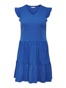 ONLY Regular fit V-Hals Korte jurk -Strong Blue - 15227182