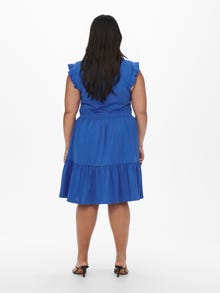 ONLY Normal geschnitten V-Ausschnitt Kurzes Kleid -Strong Blue - 15227182