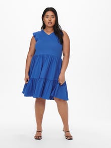 ONLY Curvy ruches Jurk -Strong Blue - 15227182