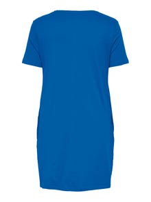 ONLY Regular Fit O-Neck Short dress -Strong Blue - 15227186