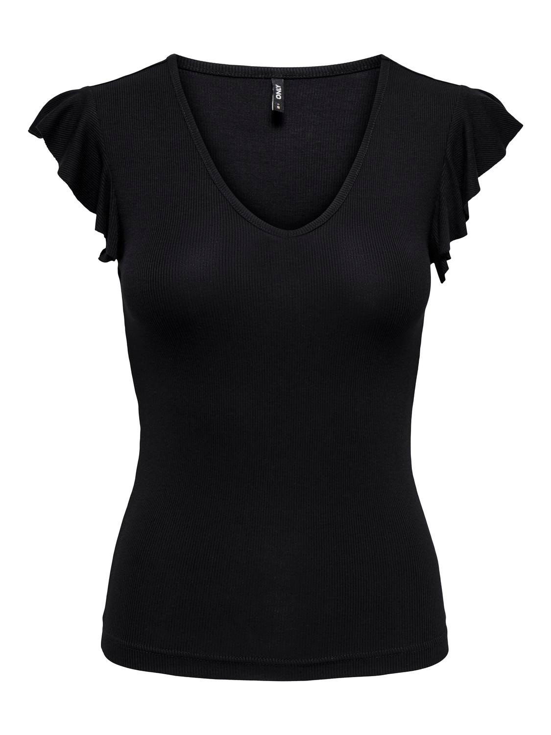 ONLY Con volantes Top -Black - 15227187