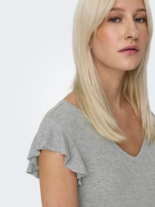 ONLY Normal geschnitten Rundhals Top -Light Grey Melange - 15227187