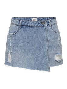 ONLY Mid waist Short skirt -Light Blue Denim - 15227220