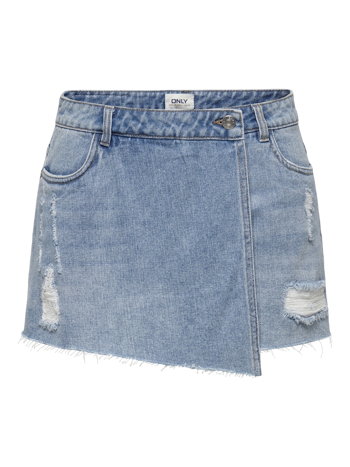 ONLY Mid waist Short skirt -Light Blue Denim - 15227220