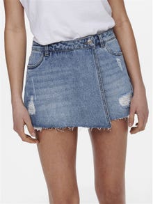 ONLY Mid waist Short skirt -Light Blue Denim - 15227220
