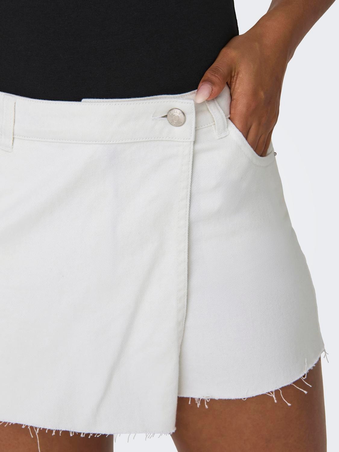 ONLY Mid waist Short skirt -White - 15227220