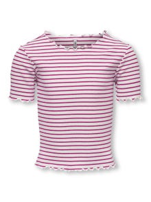 ONLY Stripete Topp -Very Berry - 15227401