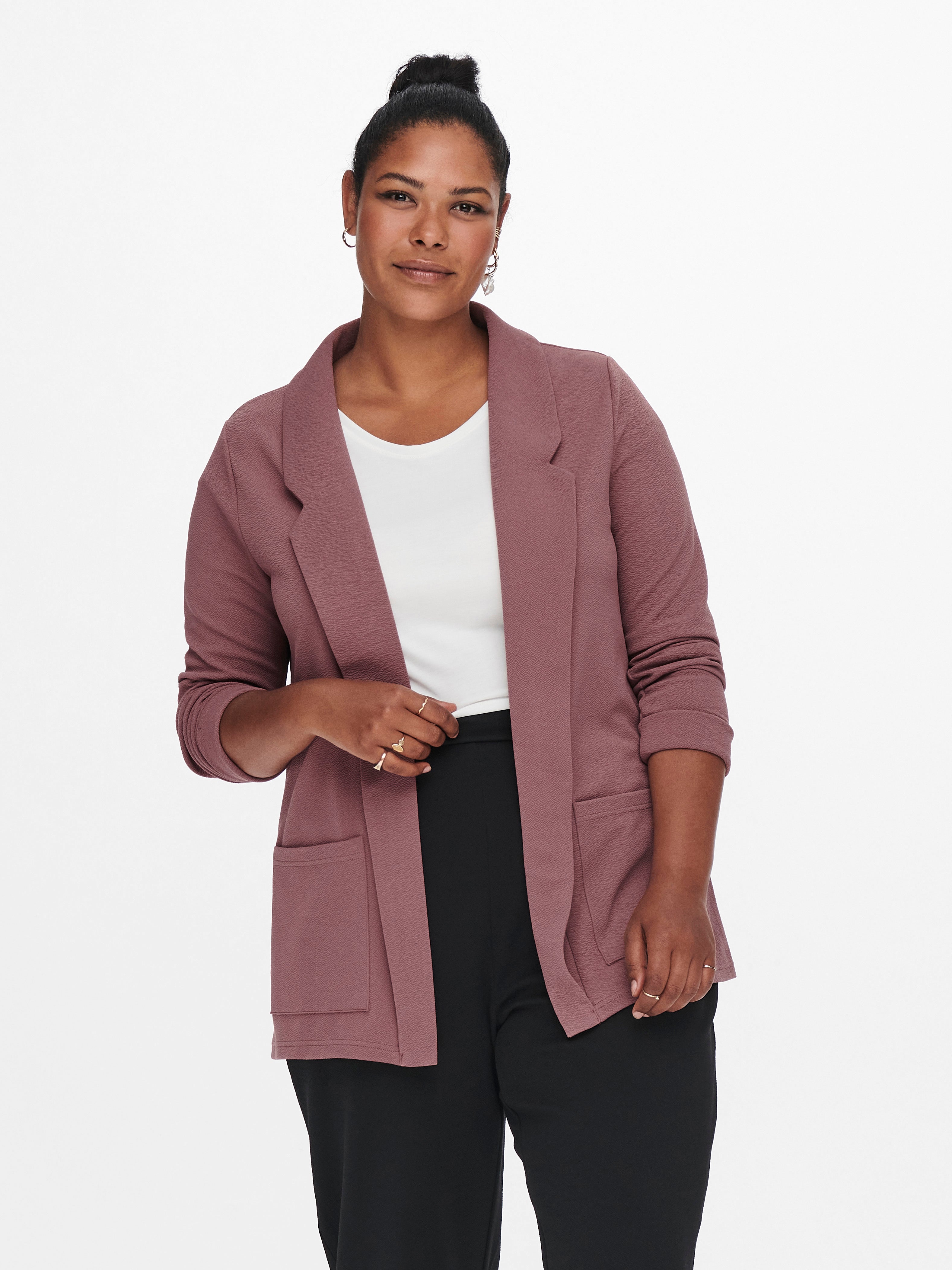 Burgundy blazer clearance womens plus size