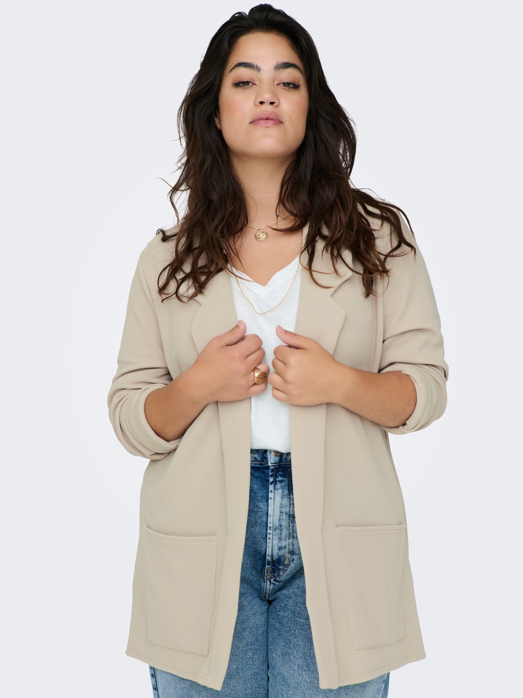 Curvy open Blazer Light Grey ONLY®