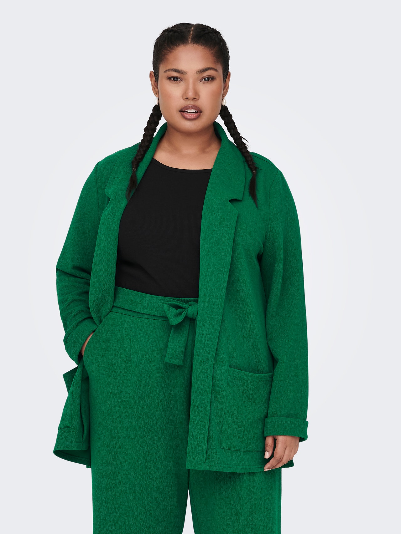 ONLY Sin cierre en tallas grandes Blazer -Green Jacket - 15227525