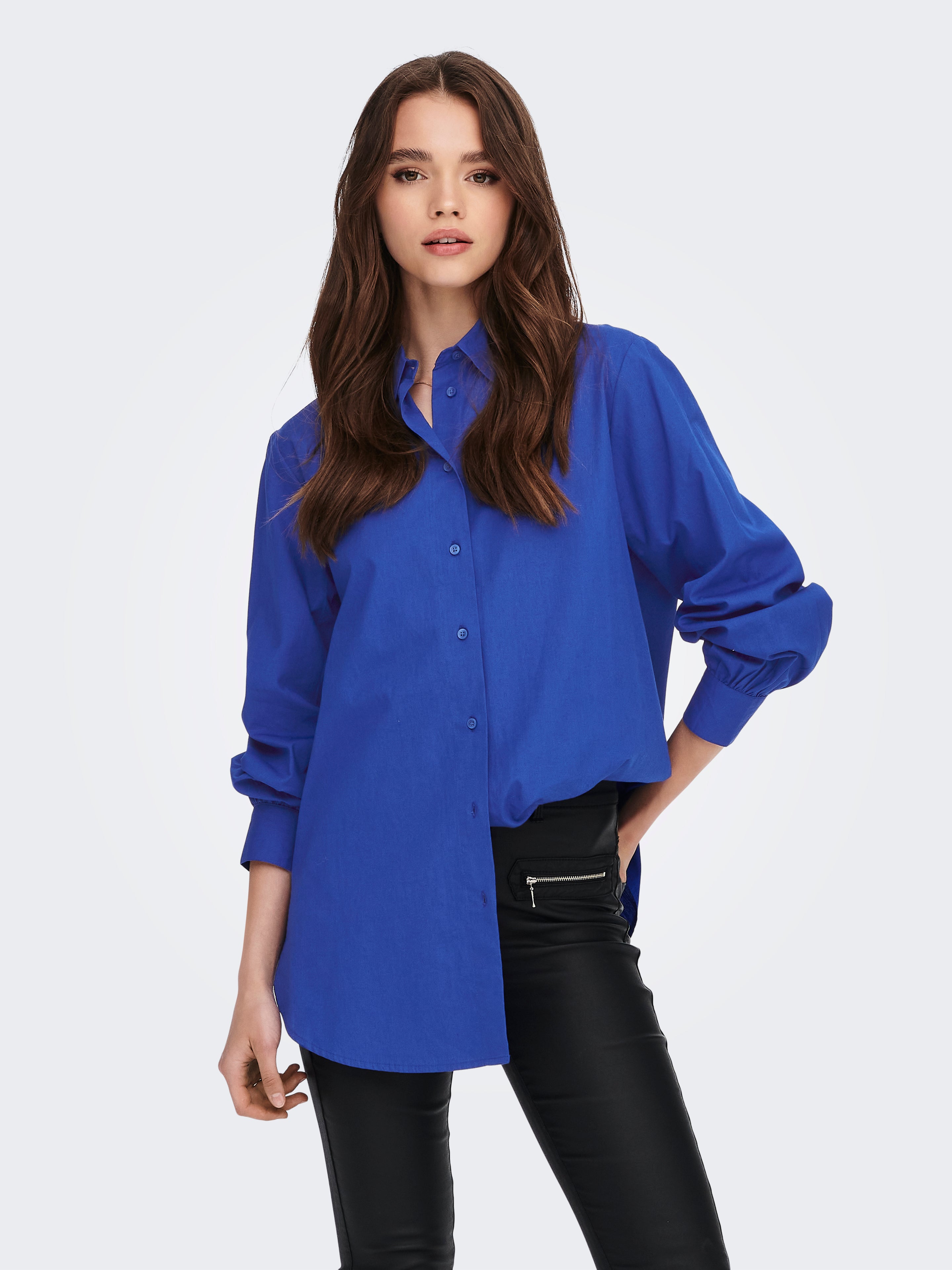 Mode Chemises Chemises en jean Only Chemise en jean bleu style d\u2019affaires 