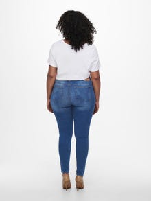 ONLY Curvy Carlaola Life HW Jeans con detalle de rotura Jeans skinny fit -Medium Blue Denim - 15227920