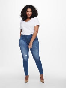 ONLY Skinny Fit Hohe Taille Jeans -Medium Blue Denim - 15227920