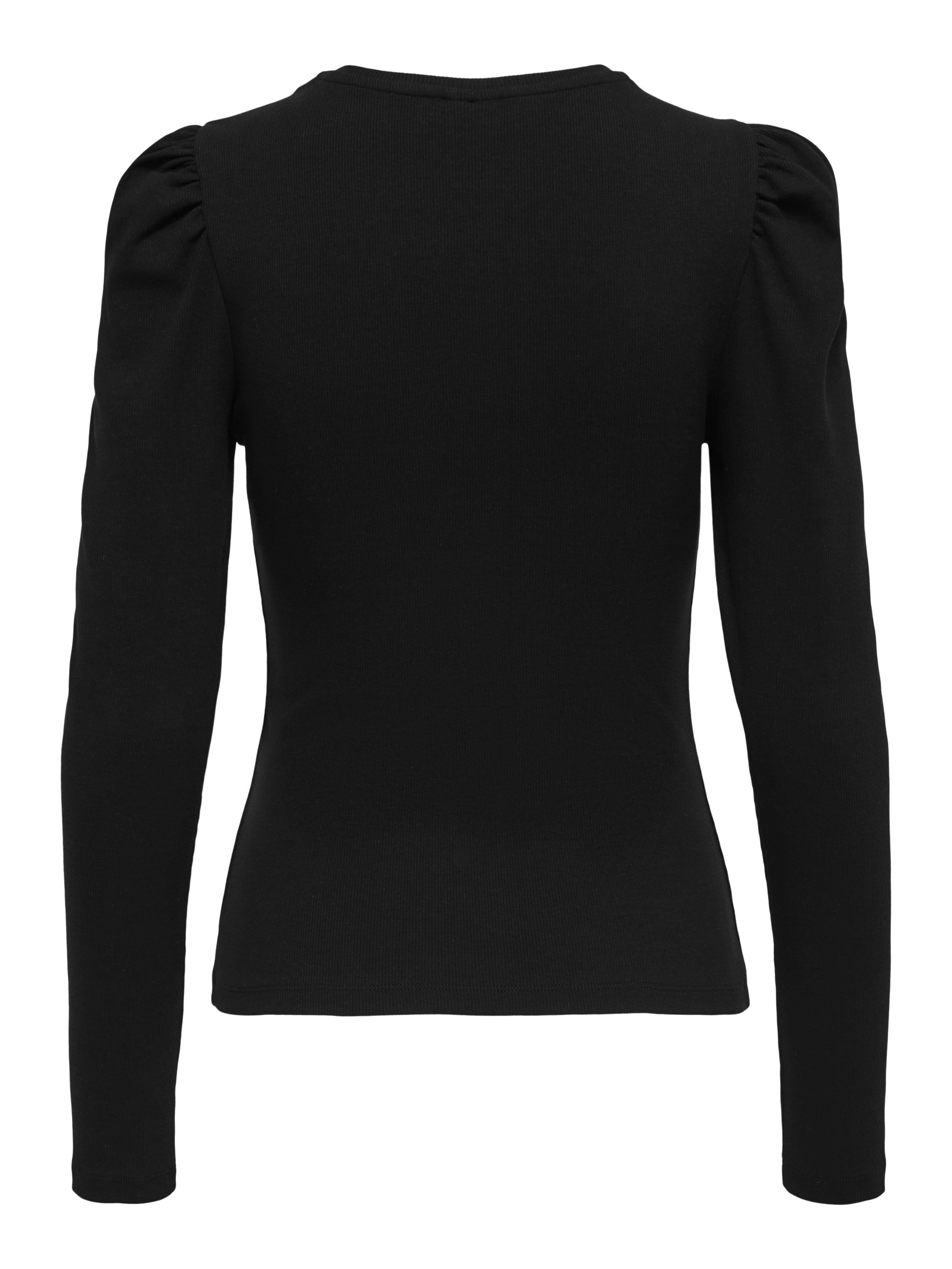 Slim Fit O-Neck Puff sleeves Top