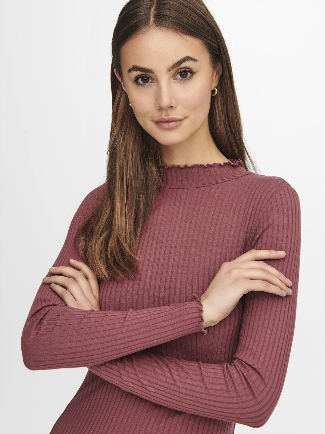 ONLY Stretch Fit High neck Top -Woodrose - 15228065