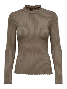 ONLY Tops Stretch Fit Col haut -Walnut - 15228065