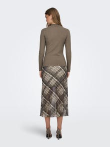 ONLY Venivast kangast liibuv lõige Kõrge kaelus Top -Walnut - 15228065