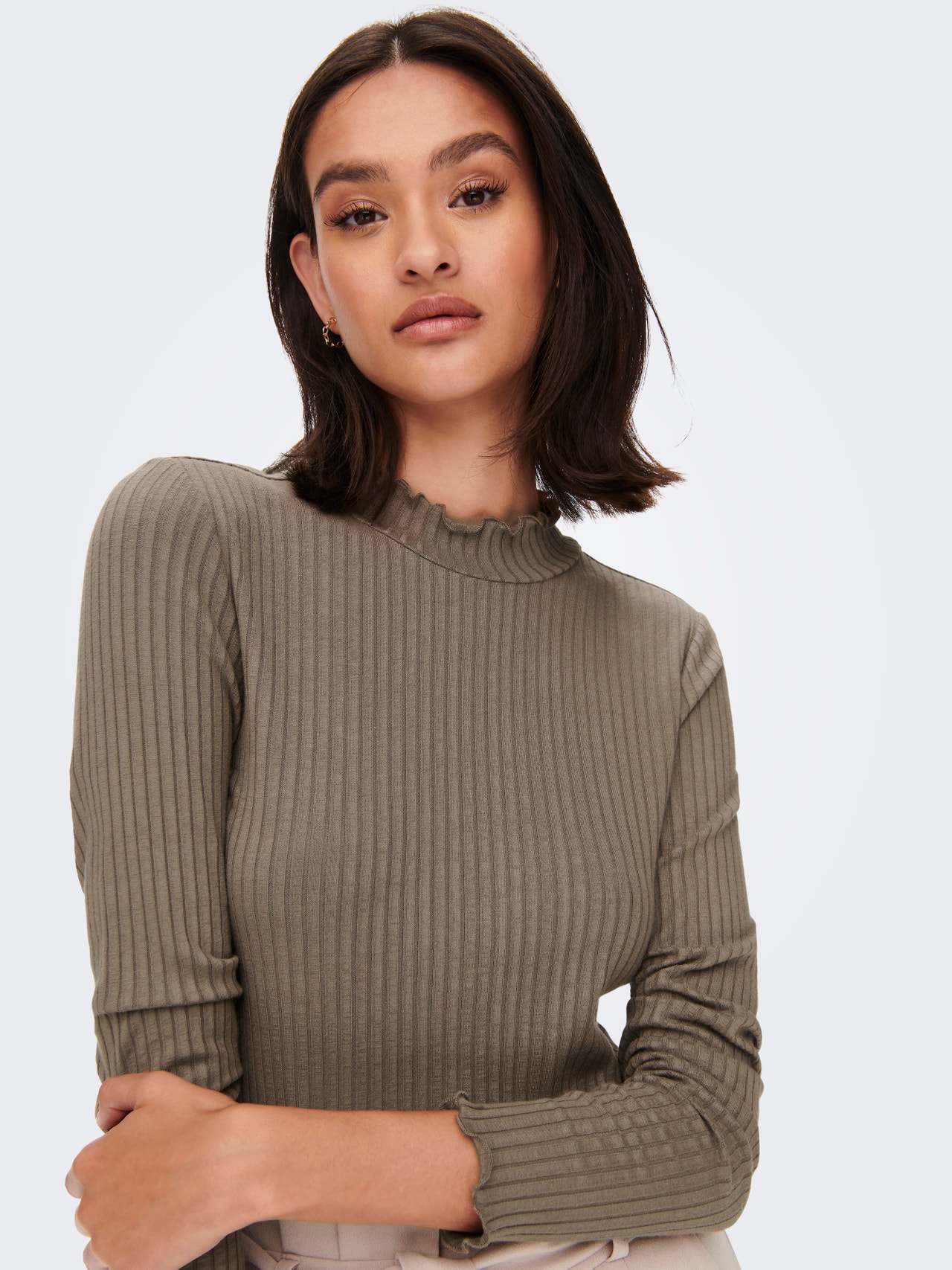 ONLY Stretch Fit High neck Top -Walnut - 15228065