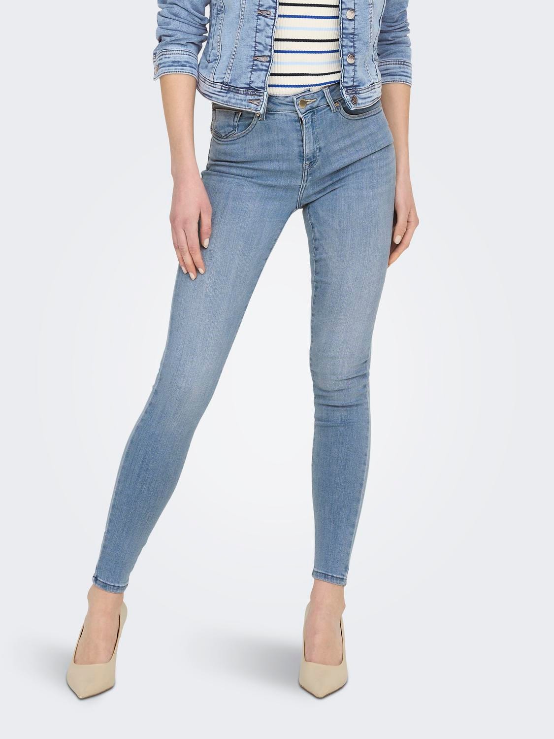 ONLY Jeans Skinny Fit Taille moyenne -Special Bright Blue Denim - 15228584