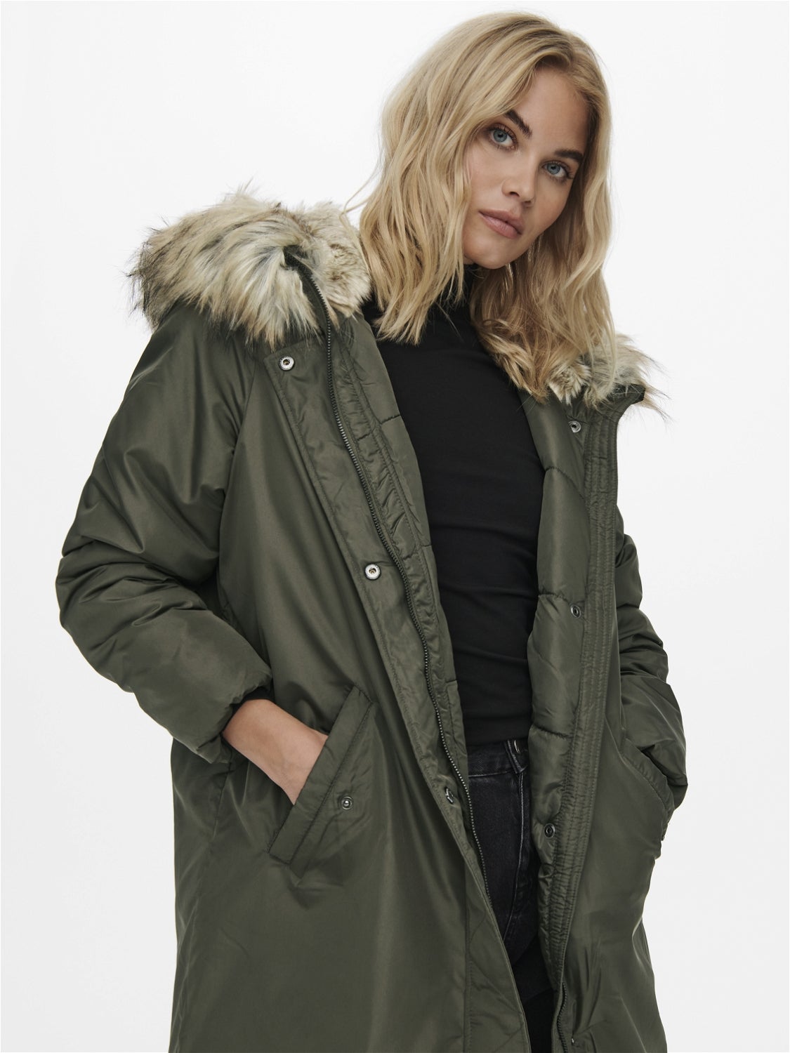 Only parka with faux fur hood sale