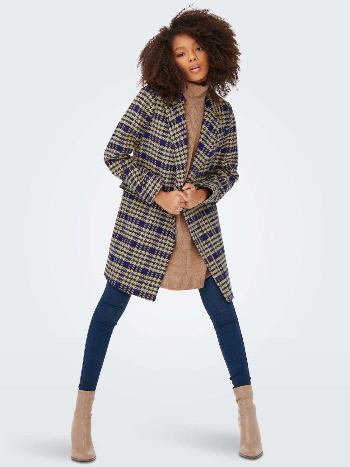 topshop check wool jacket