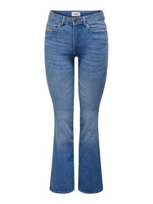 ONLY Jeans Flared Fit Taille haute -Light Medium Blue Denim - 15228781